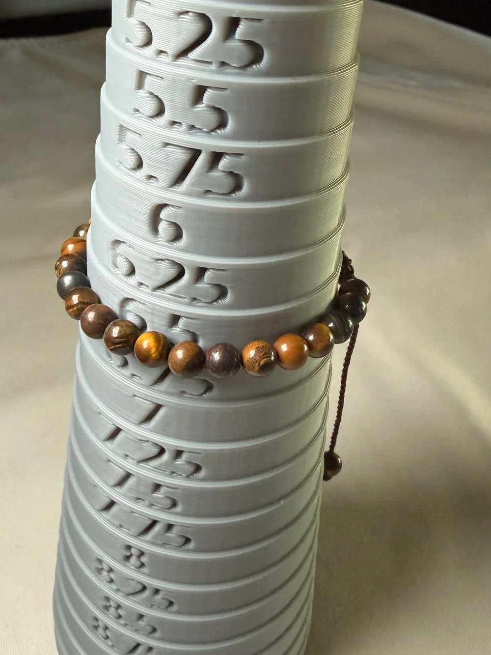 Tiger Eye Beaded Adjustable Bracelet